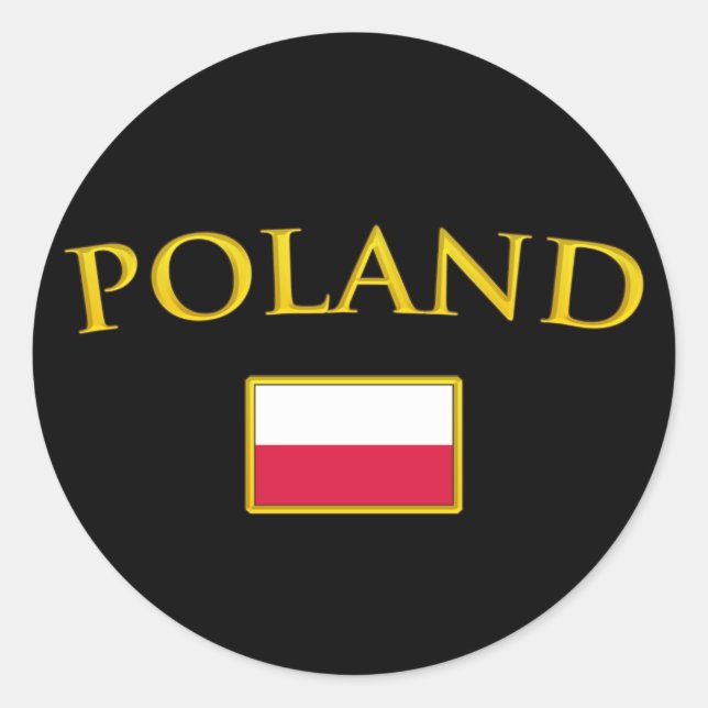 Golden Poland Classic Round Sticker (Front)