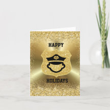 Golden Police Icon Christmas Card