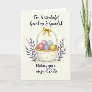 Golden Polka Dot Basket Card
