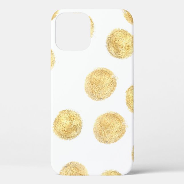 Golden Polka Dot Hand Drawn Case-Mate iPhone Case (Back)