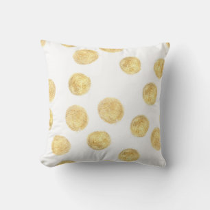 Golden Polka Dot Hand Drawn Cushion