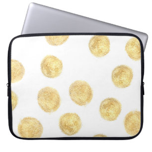 Golden Polka Dot Hand Drawn Laptop Sleeve