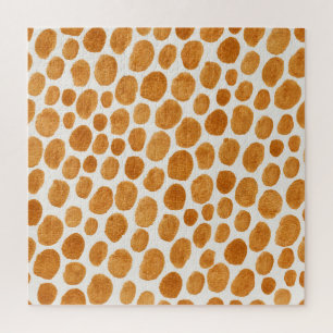 Golden Polka Dots: Abstract Gouache Jigsaw Puzzle