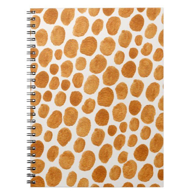 Golden Polka Dots: Abstract Gouache Notebook (Front)
