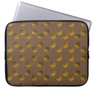 Golden Polka dots Neoprene Laptop Sleeve 15"