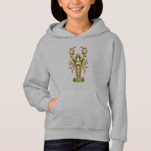 Golden polygonal lobster crawfish on black