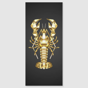 Golden polygonal lobster crawfish on black
