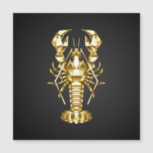 Golden polygonal lobster crawfish on black