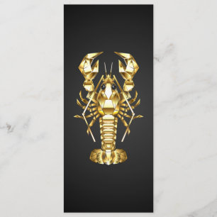 Golden polygonal lobster crawfish on black programme