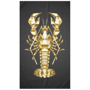 Golden polygonal lobster crawfish on black tablecloth