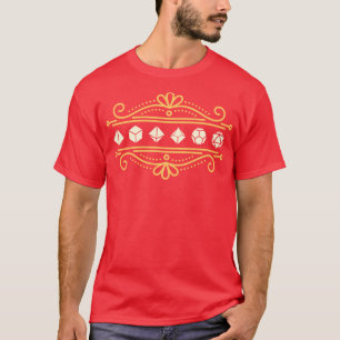 Golden Polyhedral Dice Set Victorian Ornament T-Shirt