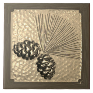 Golden Ponderosa Pinecone Tile