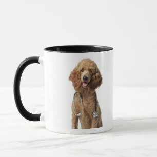 Golden Poodle Dog wearing a stethoscope Mug