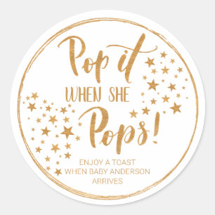 Golden Pop it - Baby Shower  Classic Round Sticker