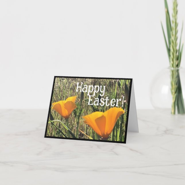 Golden Poppies Easter Card 2 (Front)