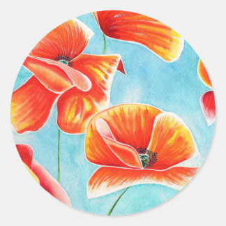Golden Poppies in the Sky decorative stickers