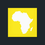 Golden Poppy Audacious Africa Canvas Print<br><div class="desc">Africa map outline in white with contrasting colours in Emporio Moffa's "Safari" palette inspired by the daring adventurousness and wilderness of the continent.</div>