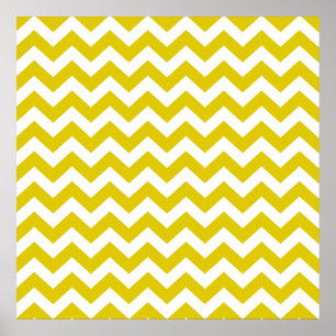 Golden Poppy Safari Chevron Poster