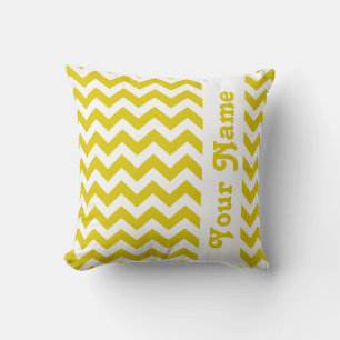 Golden Poppy Safari Chevron with custom text Cushion
