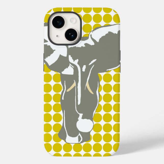 Golden Poppy Safari Dot with Pop Art Elephant Case-Mate iPhone Case (Back)