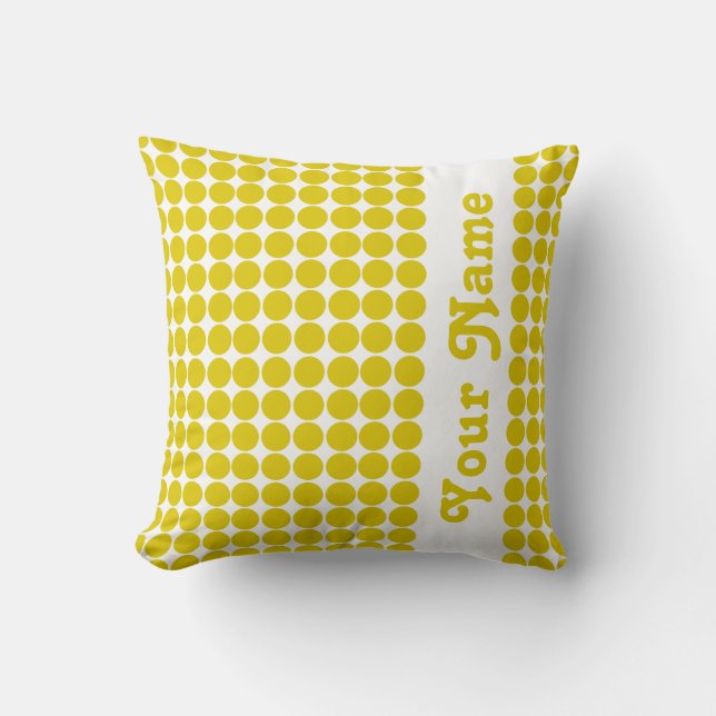 Golden Poppy Safari Dots with custom text Cushion (Front)