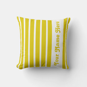 Golden Poppy Safari Stripe Pillow with name