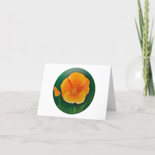 Golden Poppy Thank You Card