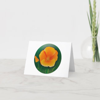 Golden Poppy Thank You Card