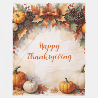 Golden Popular Autumn Thanksgiving Collection Fleece Blanket