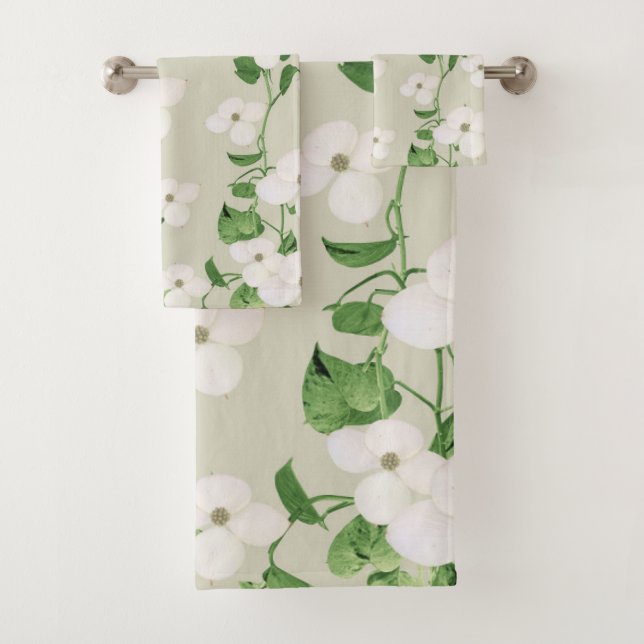 Golden Pothos Ivy Flower Dream #1 #tropical #wall  Bath Towel Set (Insitu)