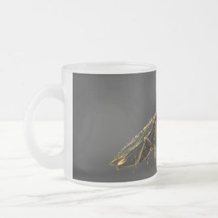 Golden Praying Mantis Black & Gold Frosted Glass Coffee Mug