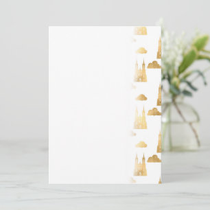 Golden Princess Castle Clouds Royal Magic Save The Date