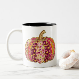 Golden Pumpkin & Floral Delight Coffee Mug