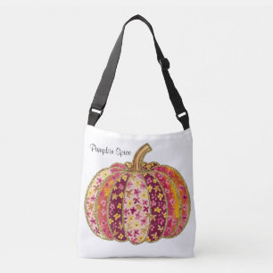Golden Pumpkin & Floral Delight Crossbody Bag
