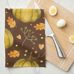 Golden Pumpkins Kitchen Towel