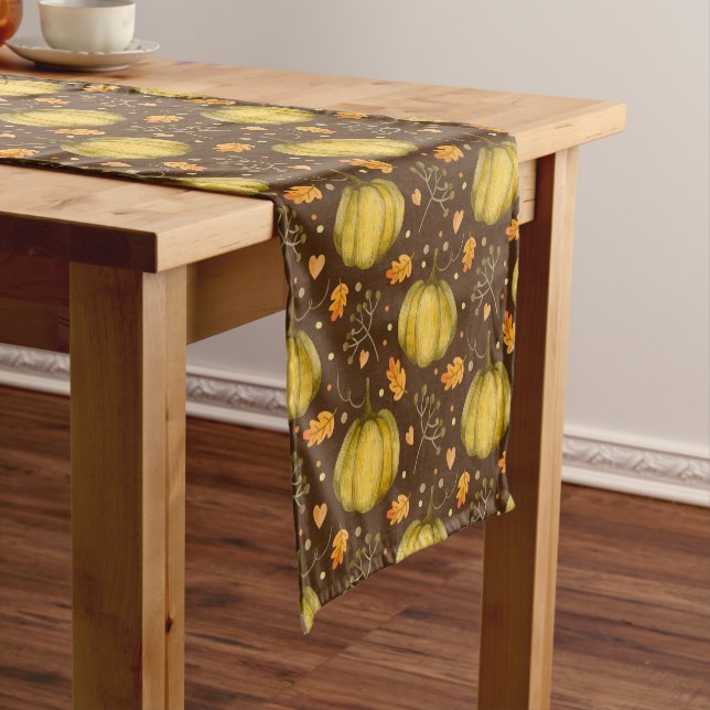 Golden Pumpkins Short Table Runner (In Situ)