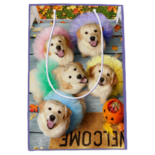 Golden Puppies Trick or Treating Medium Gift Bag