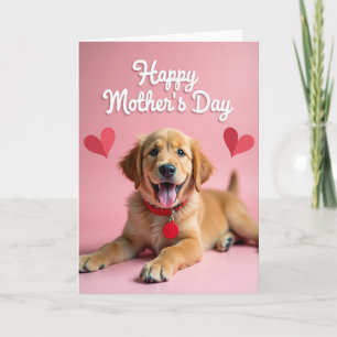 Golden Puppy Mothers Day Card
