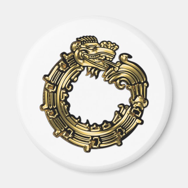 Golden Quetzalcoatl Magnet (Front)