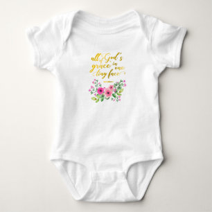 Golden Quote : All Of God's Grace In One Tiny Face Baby Bodysuit