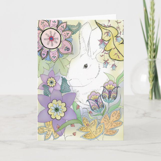 Golden Rabbit Greeting Card (Front)