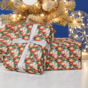 Golden Radiance: Orange & Gold Wrapping Paper