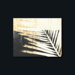 Golden Raffia - Palm Fronds Canvas Print<br><div class="desc">Golden Raffia II by Jennifer Paxton Parker. Features a single palm frond leaf silhouette in black and yellow/tan colours.</div>