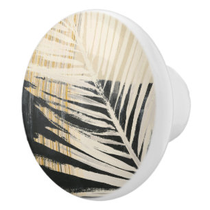 Golden Raffia - Palm Fronds Ceramic Knob