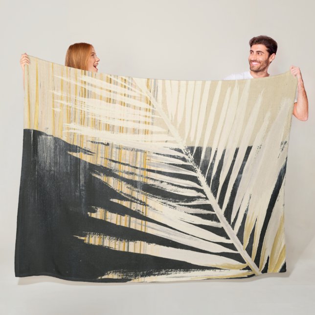 Golden Raffia - Palm Fronds Fleece Blanket (In Situ)