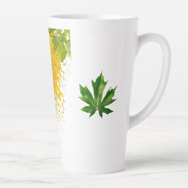 Golden Rain Cascade of Sunlight When Gold Falls Pe Latte Mug (Right)