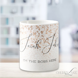 Golden Rain Personalised I'm The Boss Here Coffee Mug