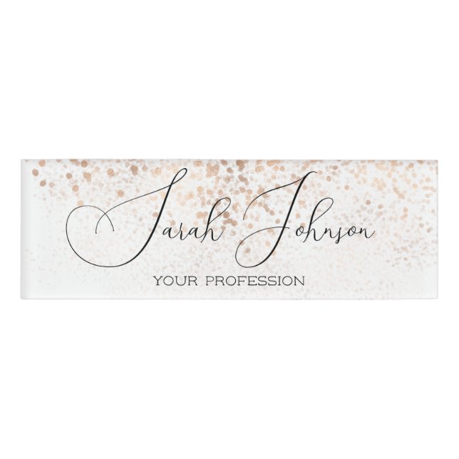 Golden Rain Personalised Name Tag (Front)