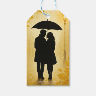 Golden Rain Romance weddings Gift Tags