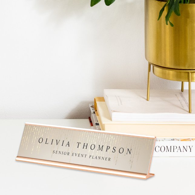 Golden Rain String Lights Desk Name Plate (Creator Uploaded)